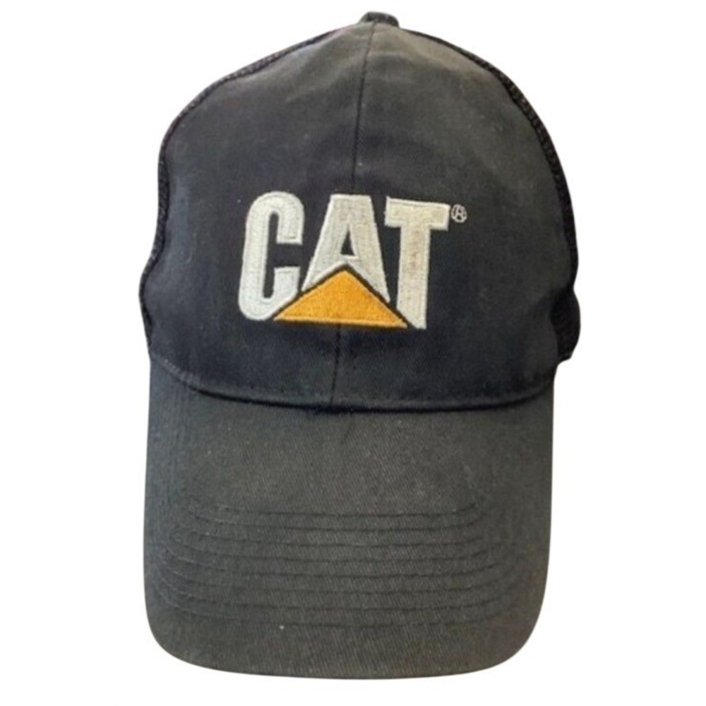 CAT Black & Mesh Trucker Hat Adjustable Snapback‎ Cap Unisex